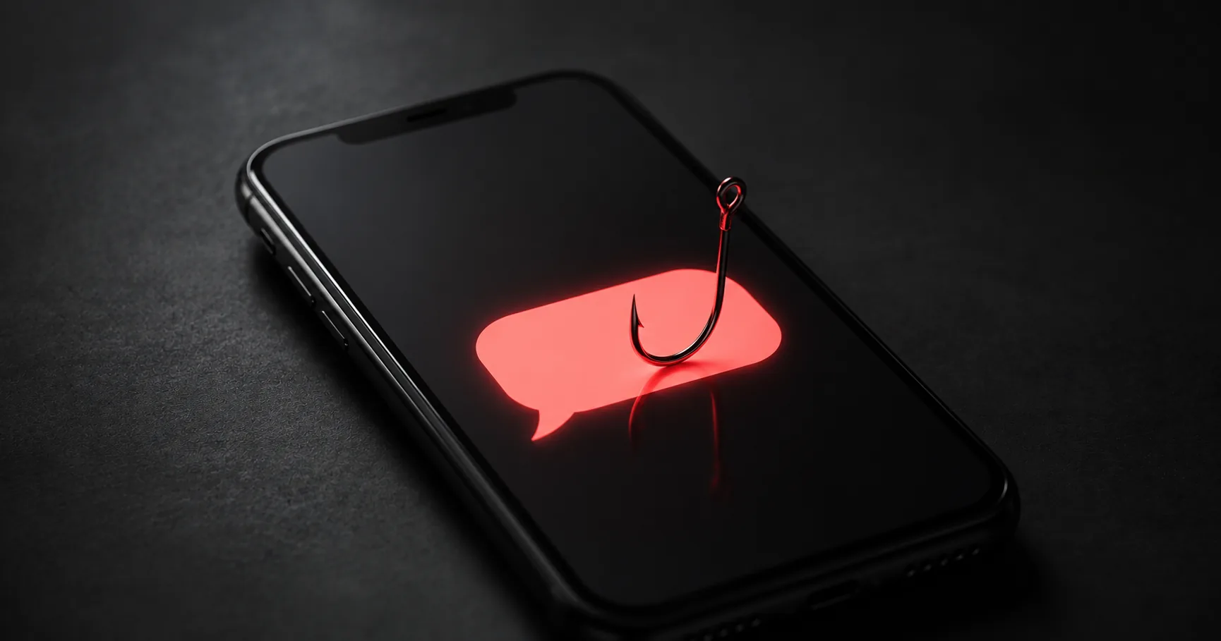 Teléfono móvil mostrando un mensaje SMS sospechoso con un enlace fraudulento